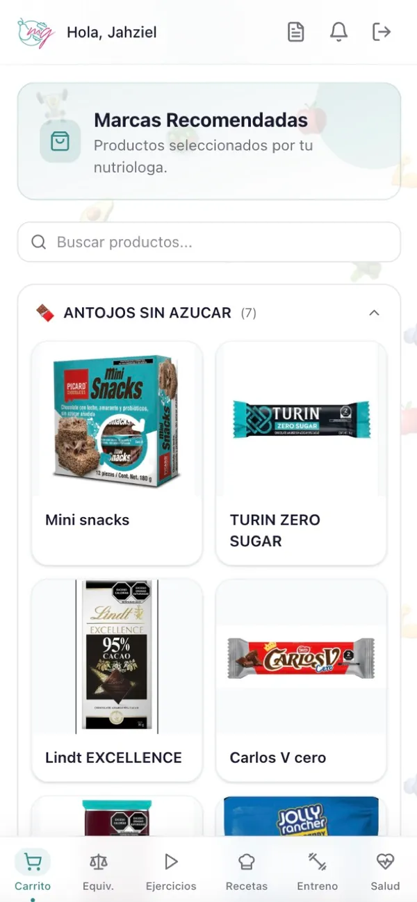 App de pacientes: productos y marcas recomendadas